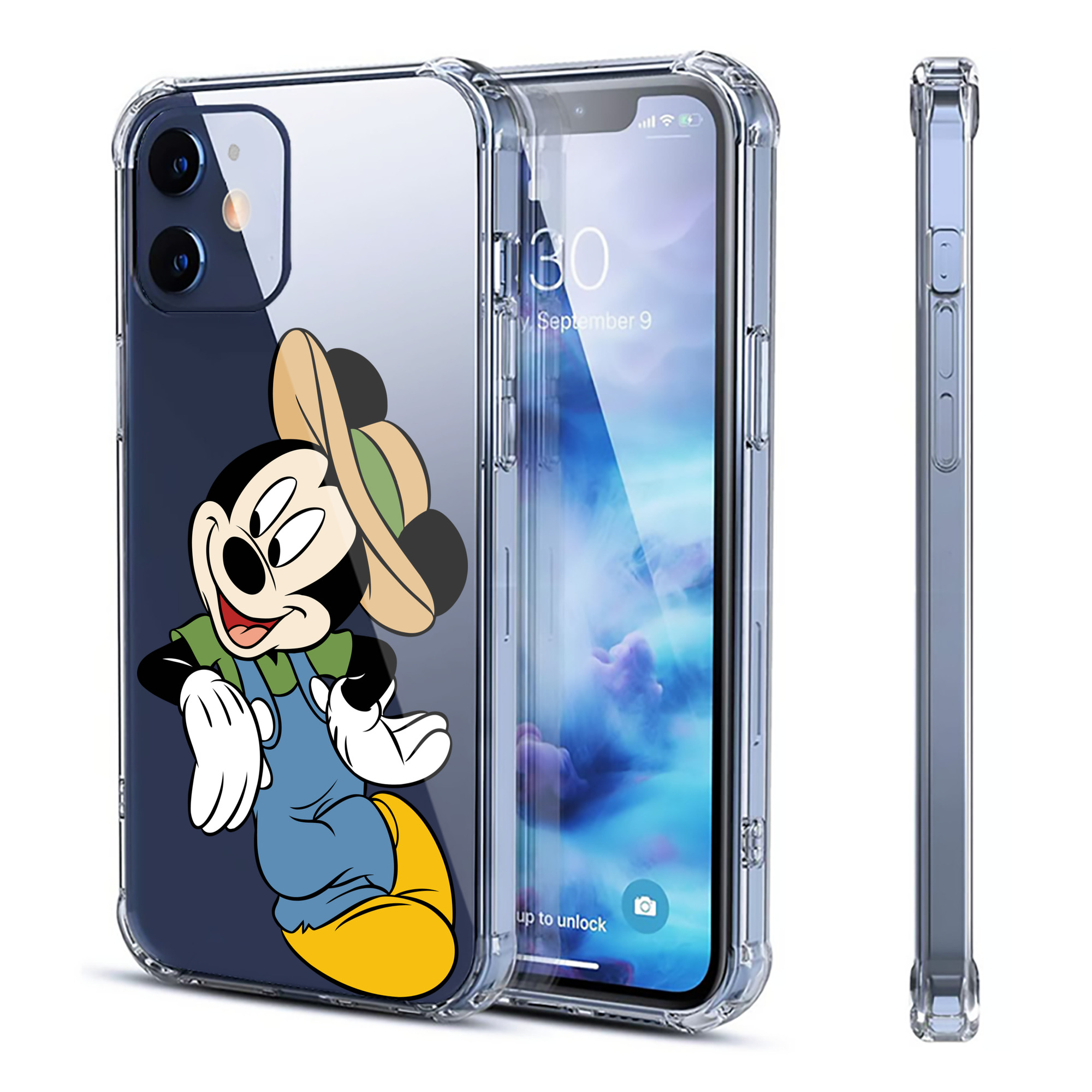 （画像用） ミッキーマウス Mickey Mouse 【iPhone 12シリーズ対応】透明スマホケース（クリアソフトケース）